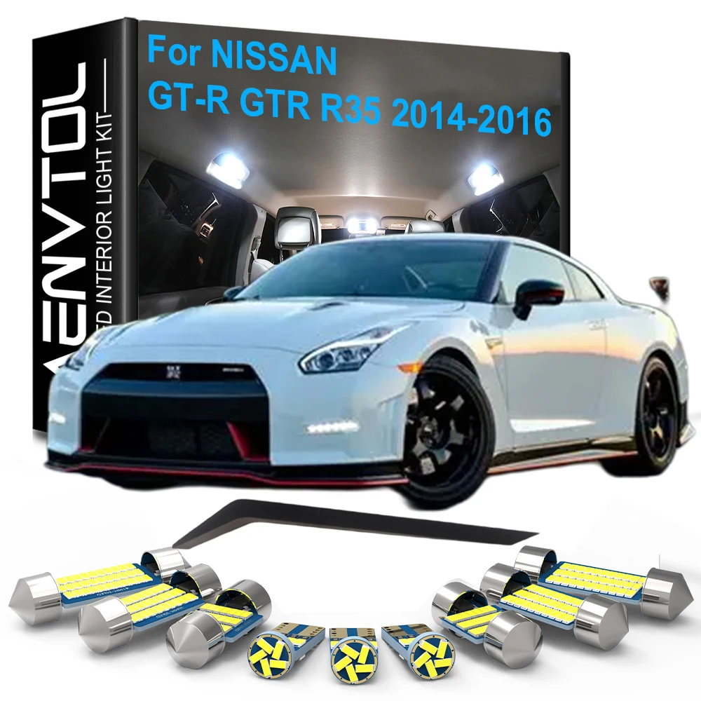 

11 шт. светодиодные внутренние фонари Canbus для Nissan GT-R GTR R35 2014 2015 2016 купольное зеркало для чтения, лампа багажника, двери, номерного знака