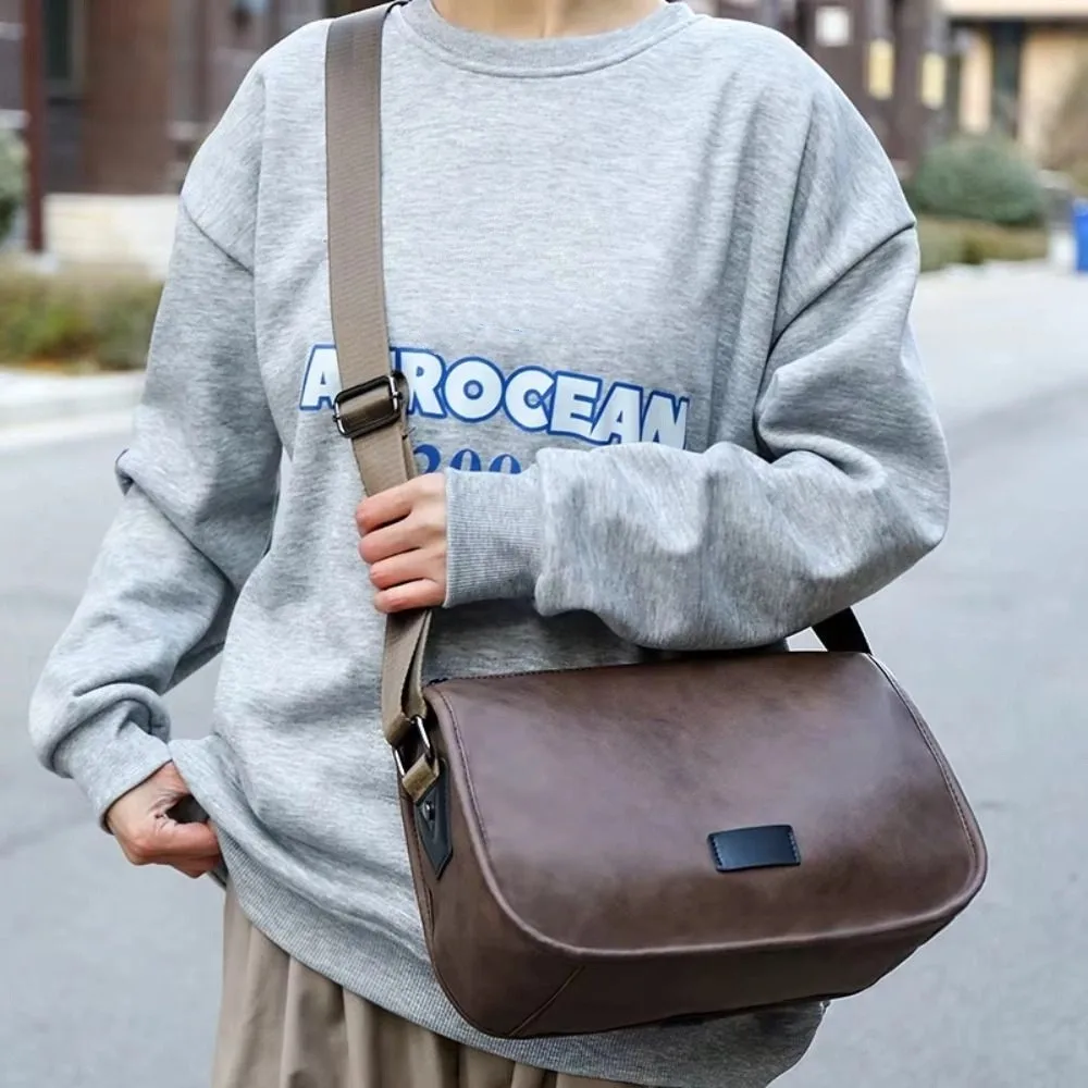 

Сумка из искусственной кожи, сумка через плечо, повседневная сумка через плечо в стиле ретро, большая вместительная мягкая сумка через плечо на слинге, одежда через тело