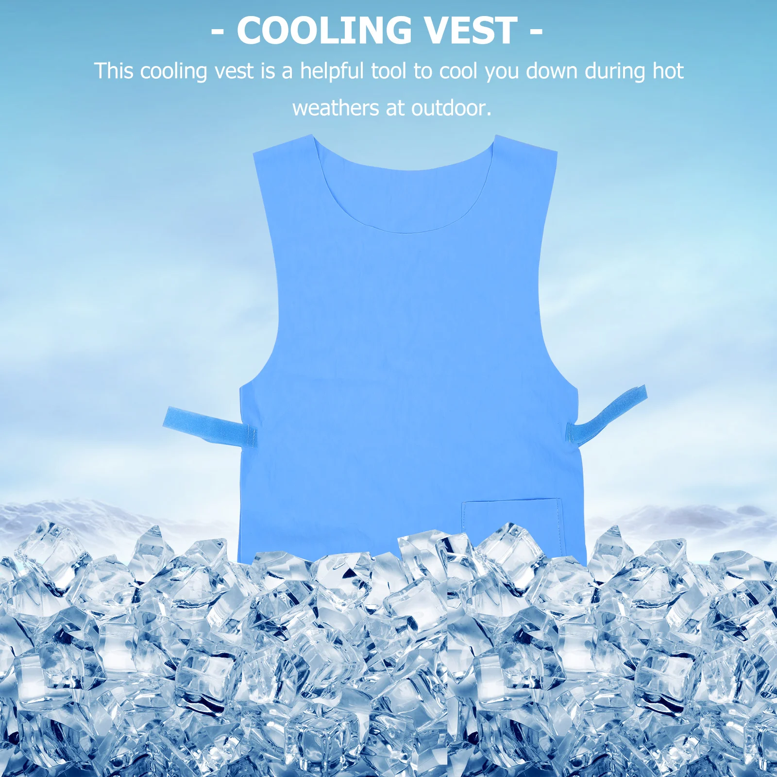 

Cooling Ice Vest One Size Premium Pva Water Activated Evaporative Cooling for Hot Weather Outdoor Activities Camping Hiking
