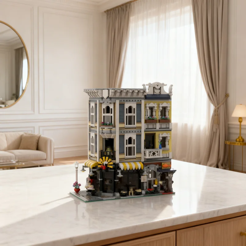 

2057pcs MOC Assembly Square Modular Streetscape Model Building Blocks Toy Gift Creative Display Collectible Desk Premium Adult