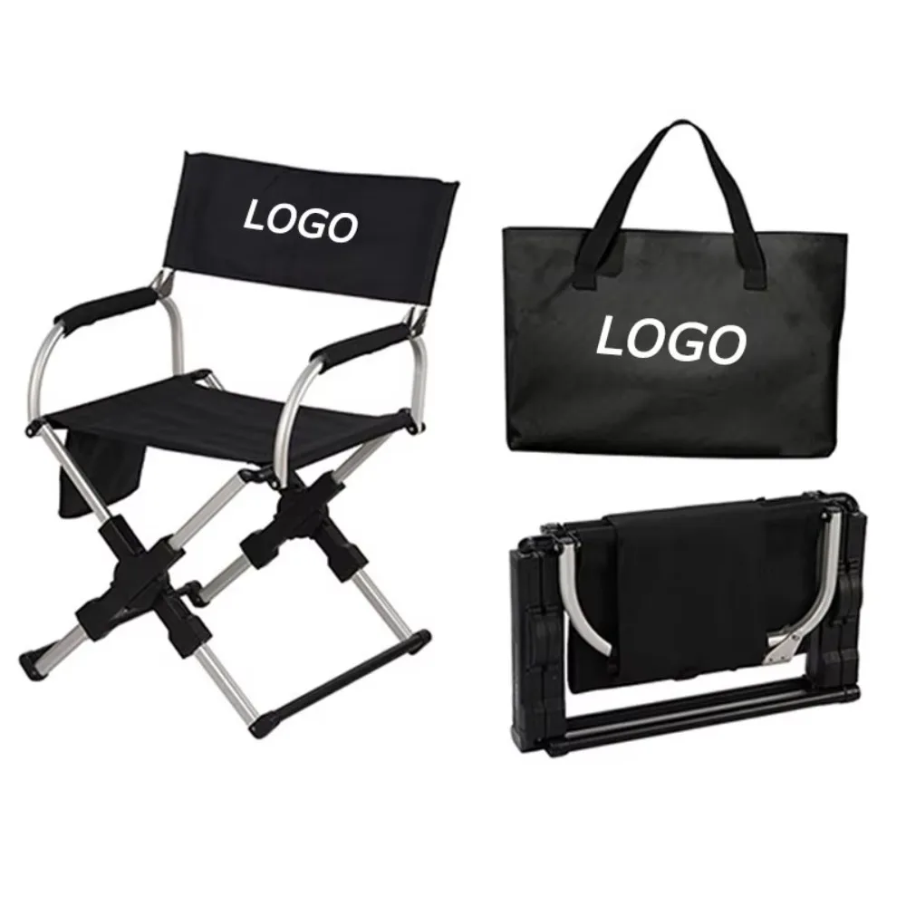Custom Aluminum Directors Chair Lightweight Folding Chair for Camping Beach Salon Photography and Professional Events