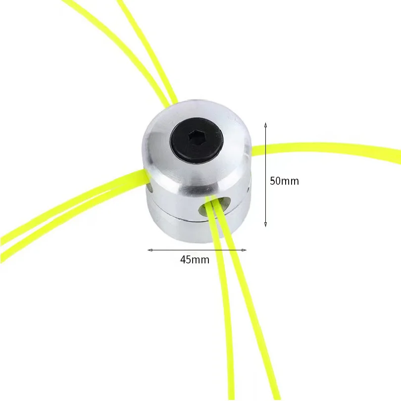 1Pc Aluminum Alloy Cylindrical Trimmer Head Installation Hole Fixed Lawn Rope 3 Accessories and 4 Steel Wire Lawn RopesTrimming