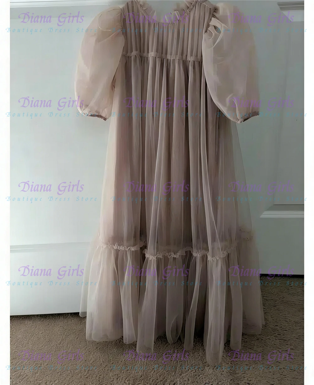 

Quality Lovely Flower Girl Dress Pink Tulle Fluffy With Layered Pleated Design Flowers For Kids Birthday Party Evening Gowns