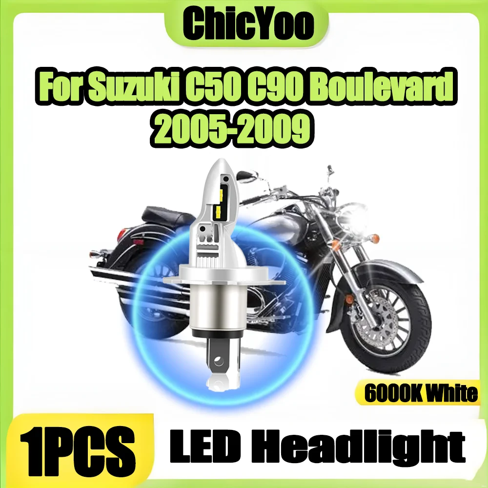 

1X 6000K White Super Bright High Power H4 LED Headlight Bulb 10000LM Motorcycle Head Lamp For Suzuki C50 C90 Boulevard 2005-2009