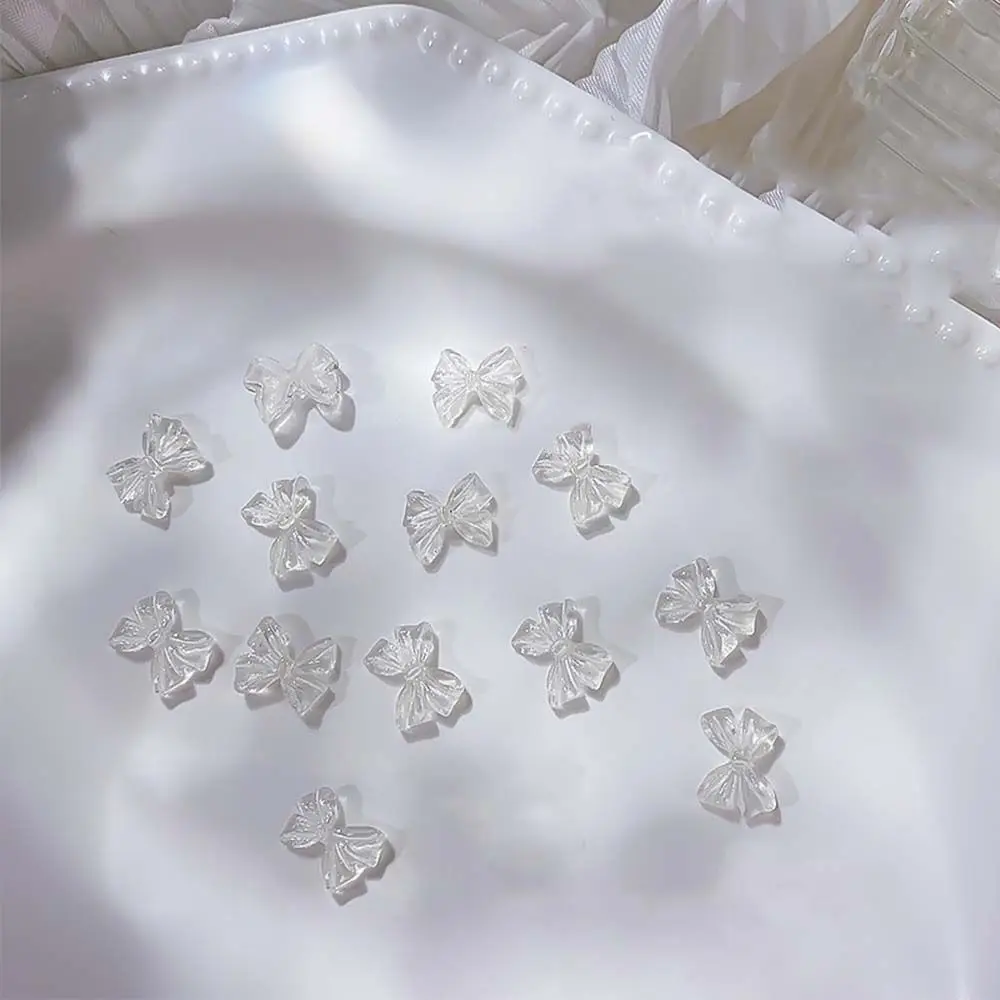 เล็บ Charms เรซิ่นเครื่องประดับเล็บโบว์ตกแต่งเล็บคริสตัลเครื่องประดับเล็บ Bowknot เครื่องเจาะเล็บ Bowknots เล็บ Rhinestones