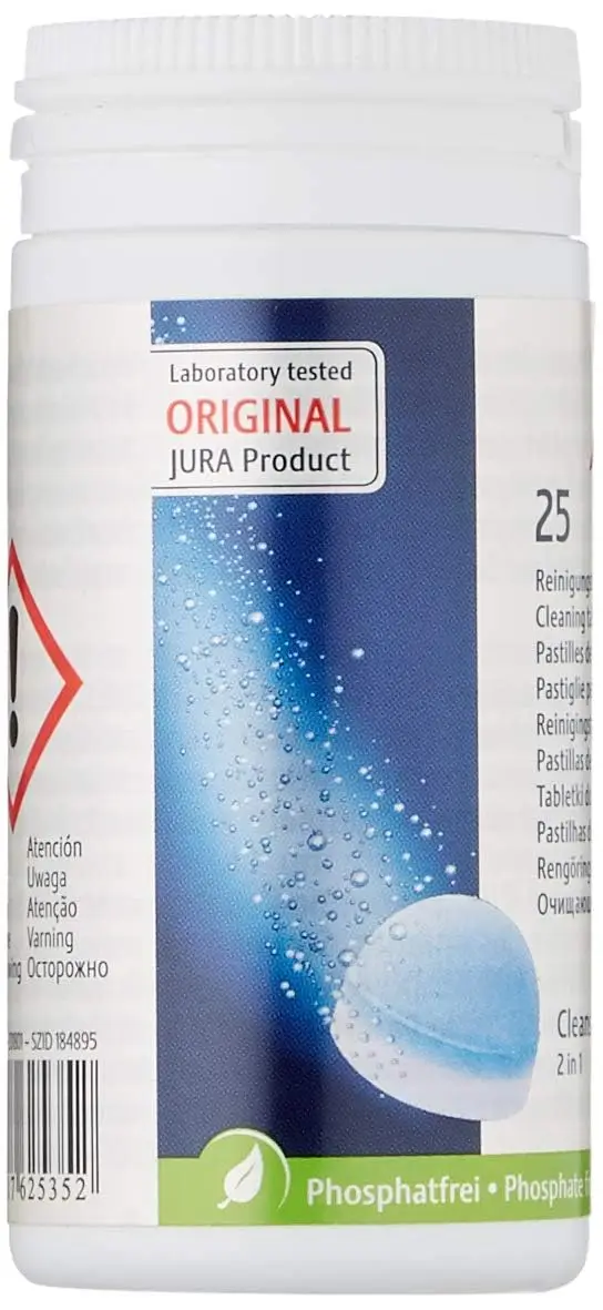 Jura 2-Phase Cleaning Tablets for Fully Automatic Coffee Machines, 25 Count