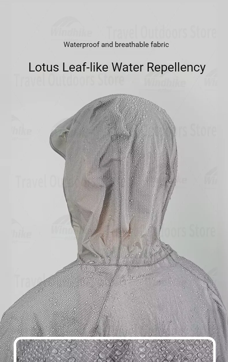 3F UL GEAR M/L Outdoor-Regenbekleidung, zweiteiliger Regenmantel und Regenhose aus Nylon zum Wandern, Radfahren, Offroad-Bergsteigen, regenfest – Detail 6