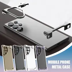 Irregular Metal Phone Case For Samsung Galaxy S25 Ultra Plus Aluminum Heat Dissipation Shockproof Aromatherapy Protective Cover