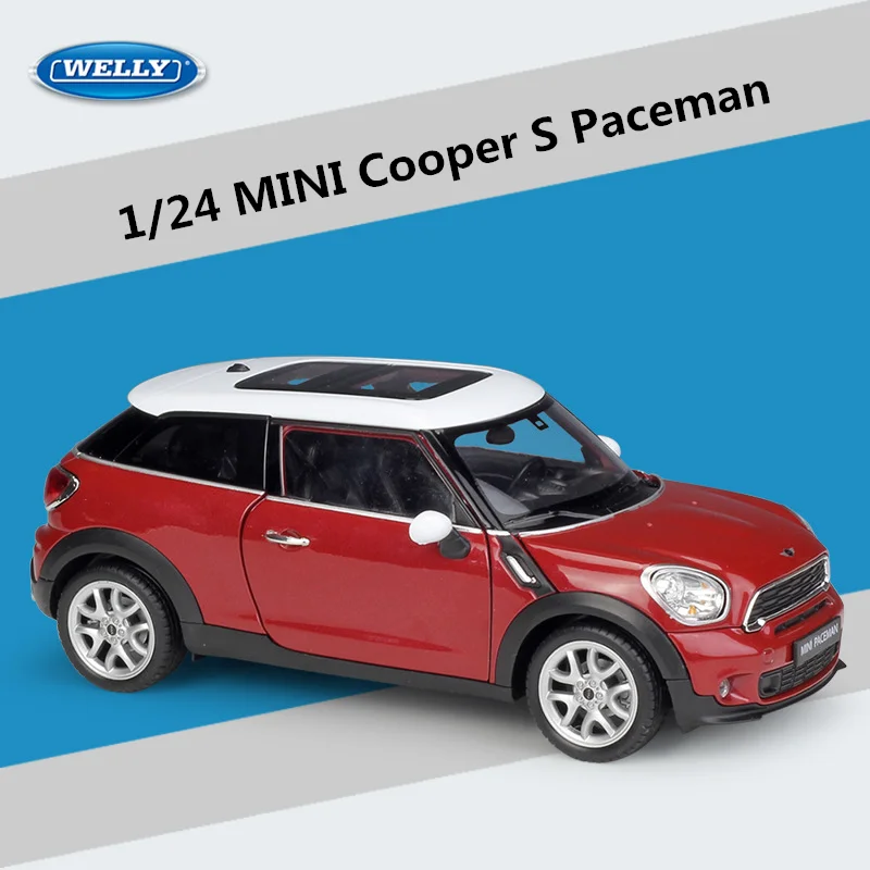 WELLY 1:24 BMW Mini Cooper S Paceman Alloy Car Model Diecasts Metal Vehicles Car Model Simulation Collection Childrens Toys Gift