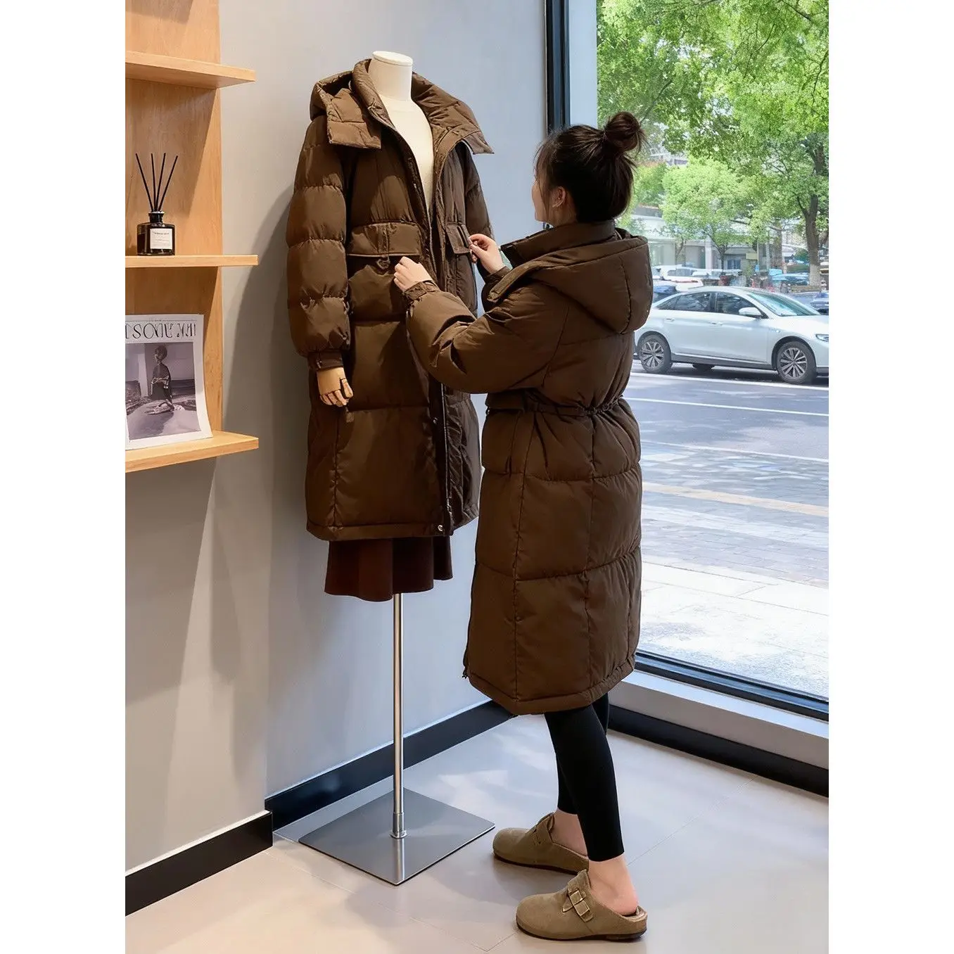 

Women's down Cotton Jaet Mid-Length Thiened Warm Outerwear Korean Sle Loose Slimming Singlet Winter New Arrival