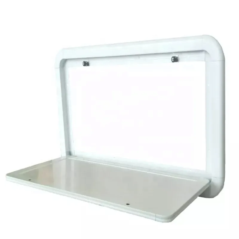 The body parts folding table can be attached to the wall of the RV folding table