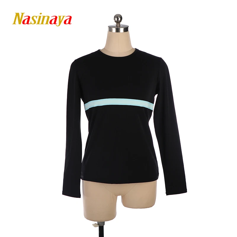 

Женская футболка для соревнований по фигурному катанию для взрослых, теплый флисовый топ с круглым вырезом для художественной гимнастики Patinaje