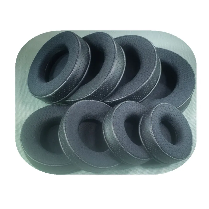 2Pcs Mesh Stof Earpad 70 75 80 85 90 95 100 105 110Mm Hoofdtelefoon Ear Pads Headset Foam kussen Oorkussens Cover Oorbeschermers Zwart