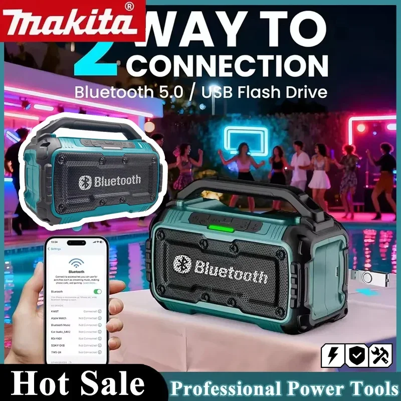 

Makita Cordless Bluetooth Portable Surround Speakers Dual Channel Subwoofer Loudspeaker 3D Outdoor For Makita 18V Battery