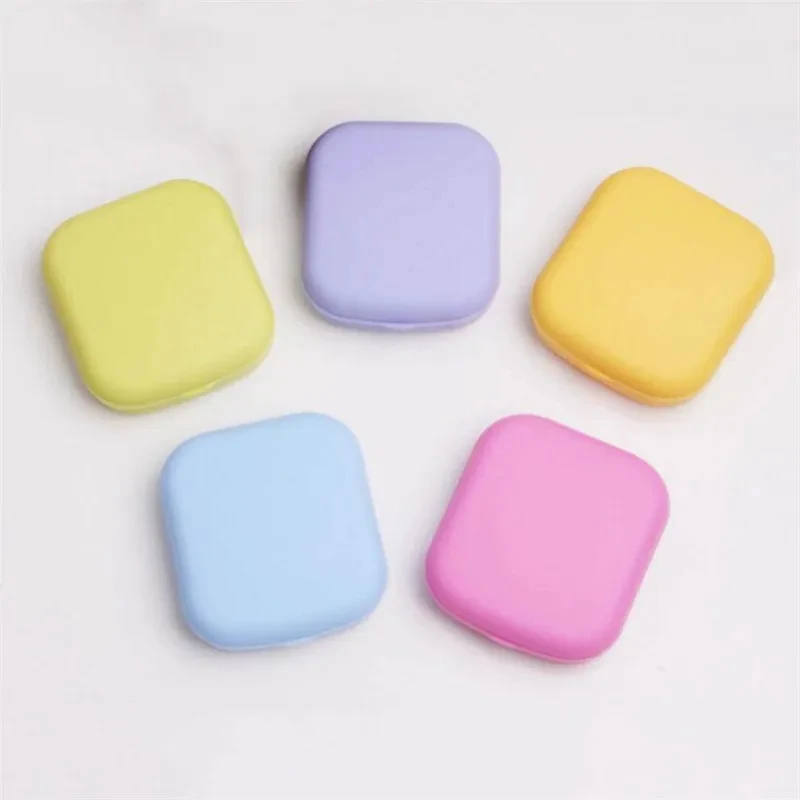 1 pz Mini custodia quadrata per lenti a contatto con specchio per le donne scatola per lenti colorate contenitore per occhi adorabili kit da viaggio