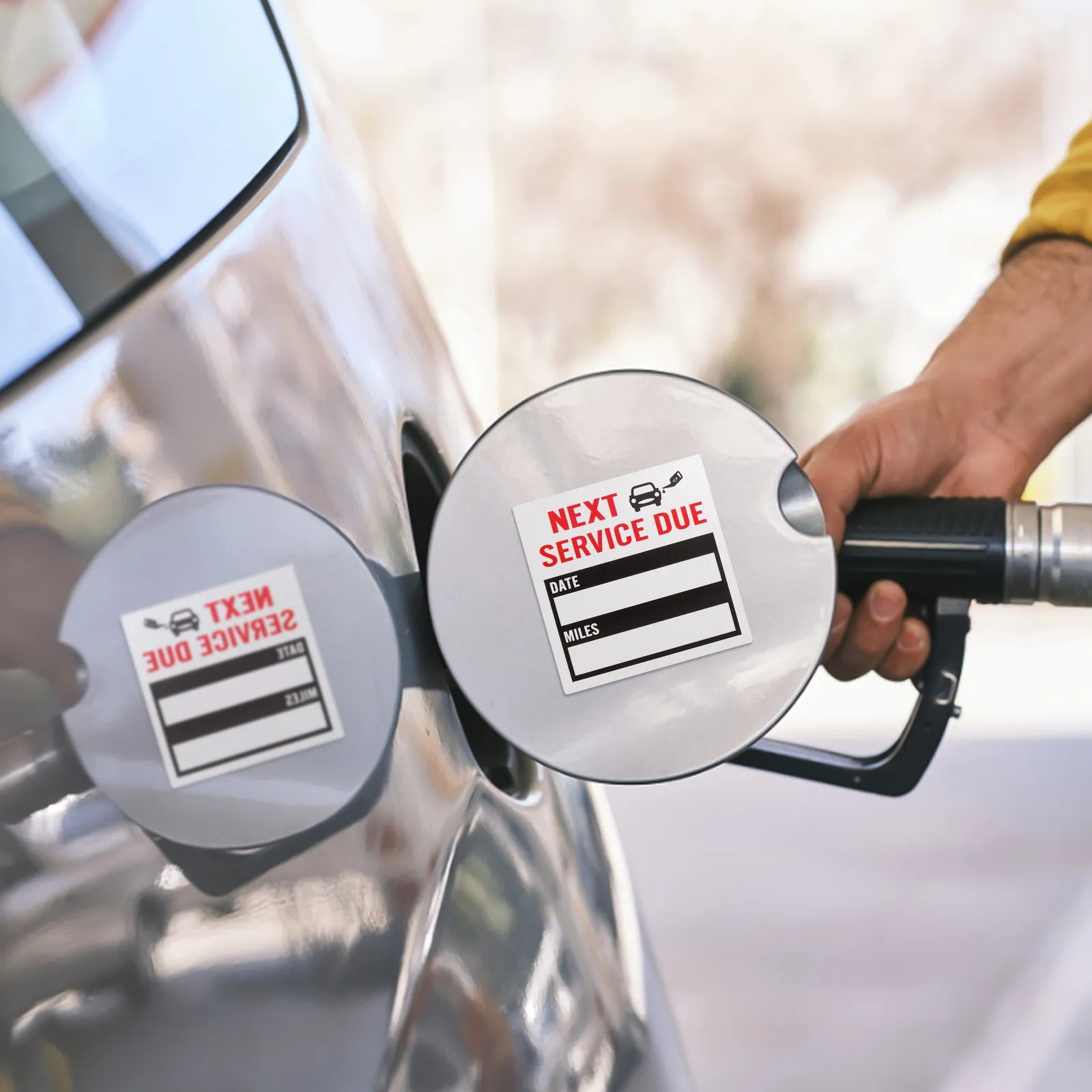 Car Oil Change Sticker Due Reminder Label Removable Adhesive Decal for Vehicle Maintenance Schedule Date Marking