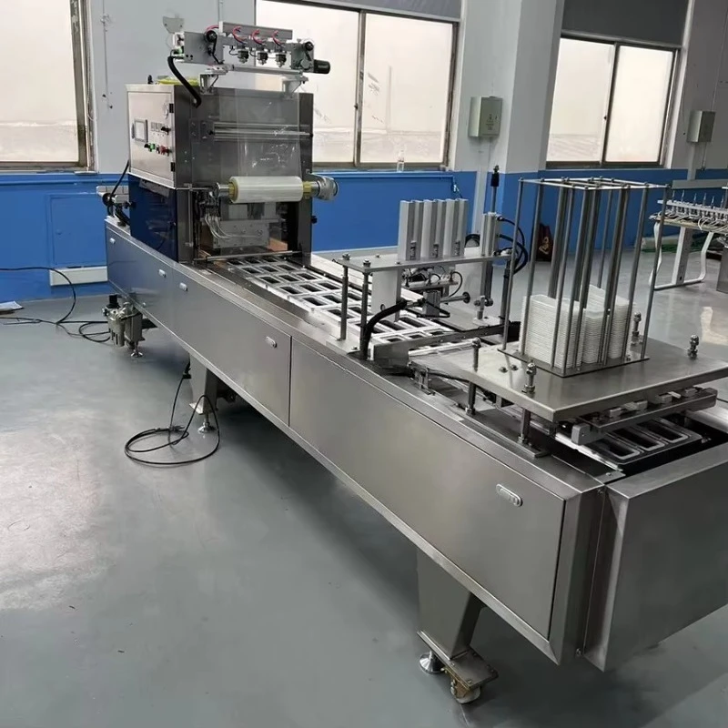 Automatic Vacuum Gas Flushing Tray Packaging Machine Modified Atmosphere Food Fresh Keeping Packing Equipment