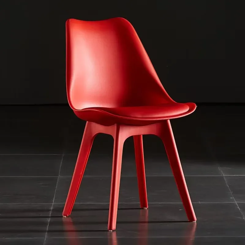 

For Modern Brand Design Cafe Restaurant Furniture Living Room Plastic Chair PU Cushion Dining Chair WITH PP Legs