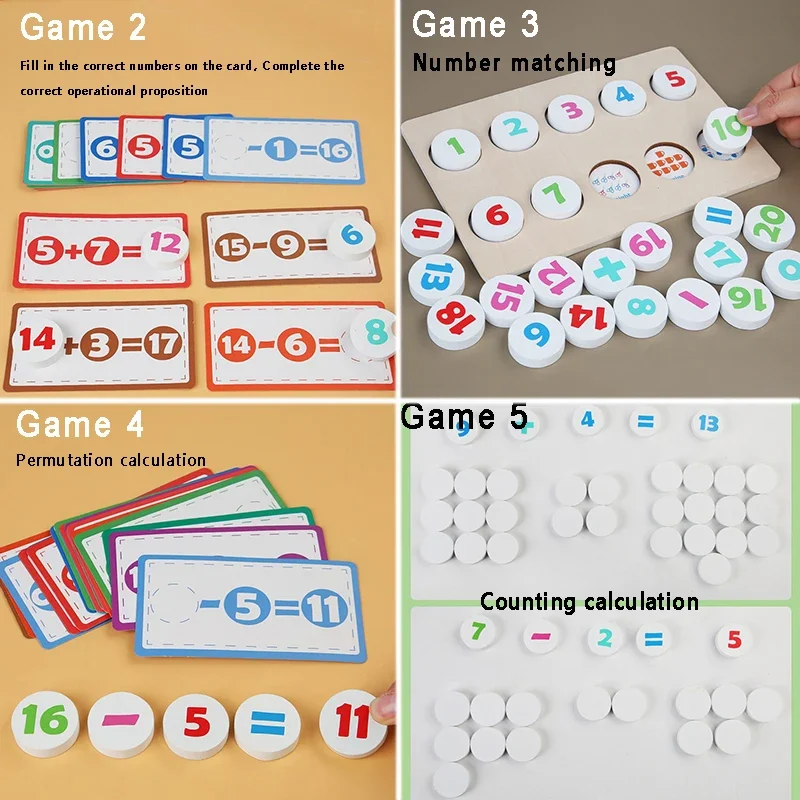 Kid Math Telbord Leermiddel Rekenkundige Optellen Aftrekken Leren Nummer Matching Parochie Interactie Speelgoed