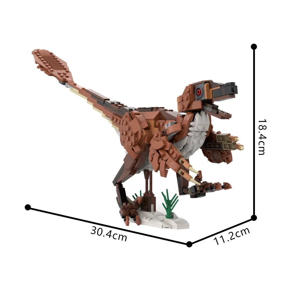 Gobricks MOC 31154 Velociraptors mongoliensiss อาคารบล็อกภาพยนตร์สัตว์ไดโนเสาร์อิฐประกอบของเล่นของเล่นเด็กของขวัญ