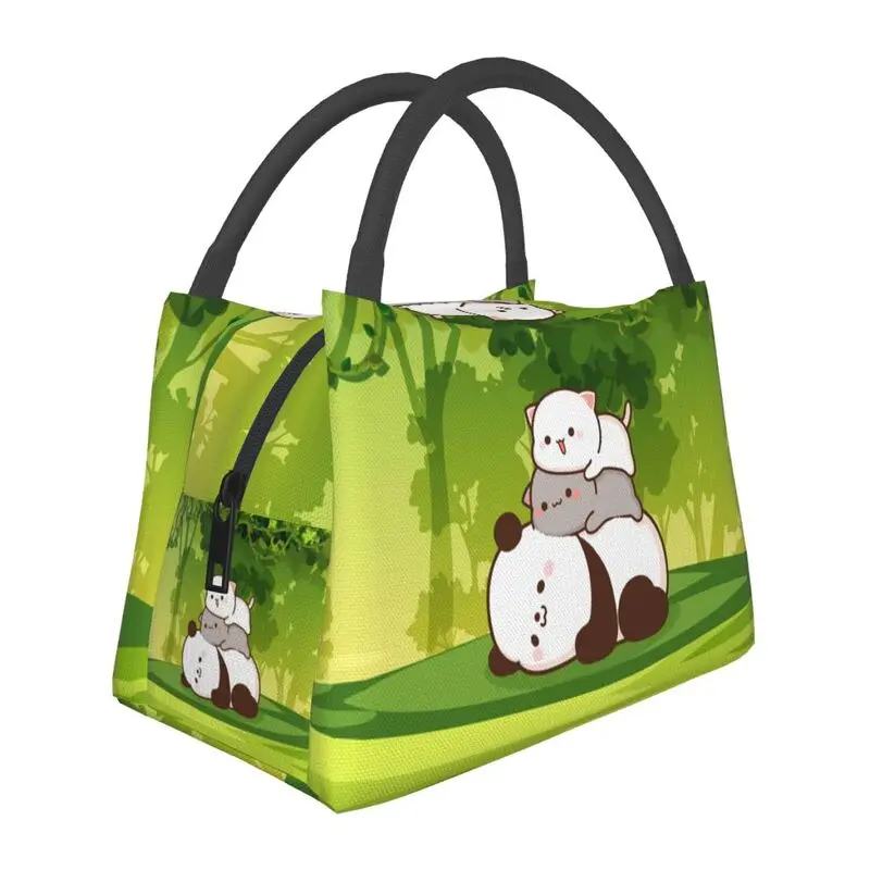 

Peach And Goma With Forest Panda Insulated Lunch Bag for Women Leakproof Mochi Cat Thermal Cooler Bento Box Work Picnic