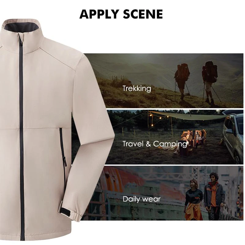 Anti-static Autumn and Winter Men's Stand Collar Casual Zipper Jacket Outdoor Sports Coat Windbreaker Jacket Men DIY logo LS-K88