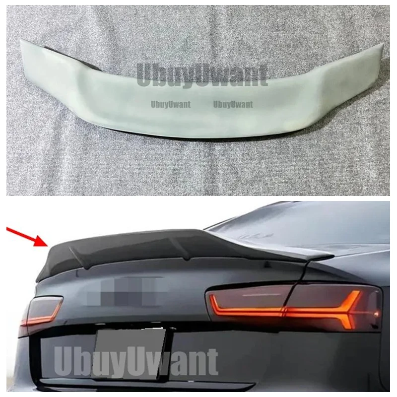 

Для Audi A6 C7 2012-2016 R стиль задняя крышка багажника крыло спойлер из углеродного волокна и ярко-черные автомобильные аксессуары