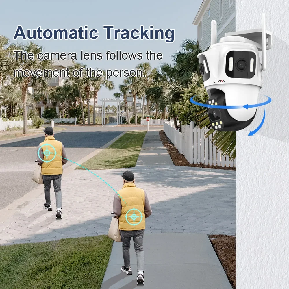 Imagem -03 - Vision-câmera de Vigilância ao ar Livre Câmera ip Wifi Lens Human Auto Tracking à Prova Dágua Icsee App 6k 12mp ls