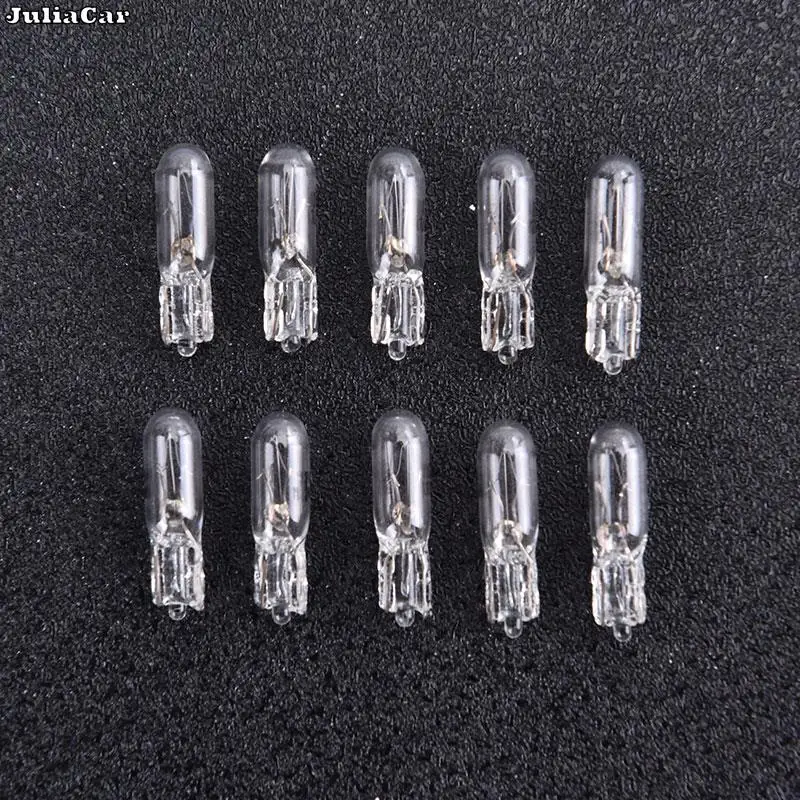 

10Pcs 12V 1.2W T5 Glass Light Bulb Dashboard Instrument Panel Brake Light Bulbs