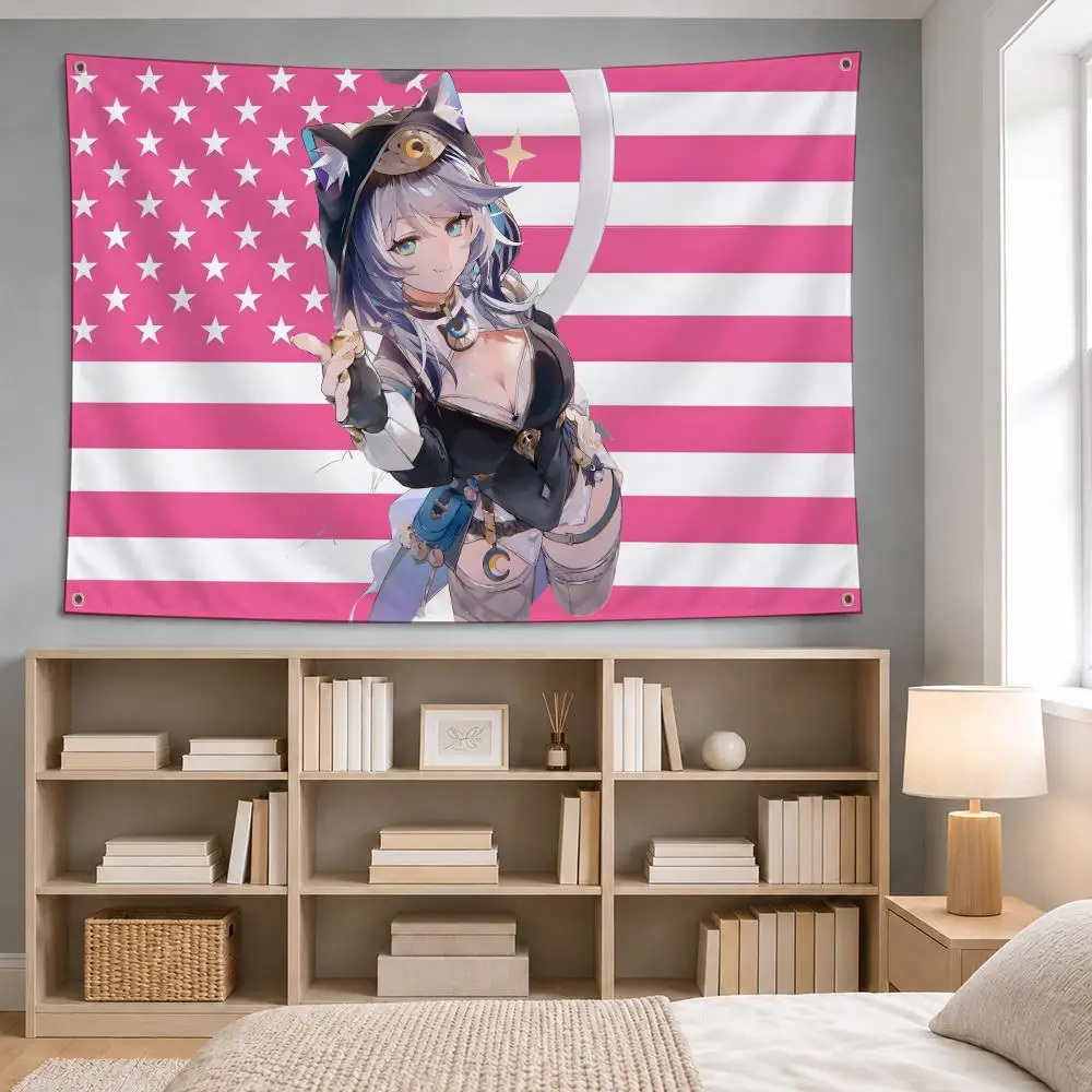 Game Honkai: Star Rail Cipher Flags wall flag fabric hanging flag room decor apartment living room photo corner