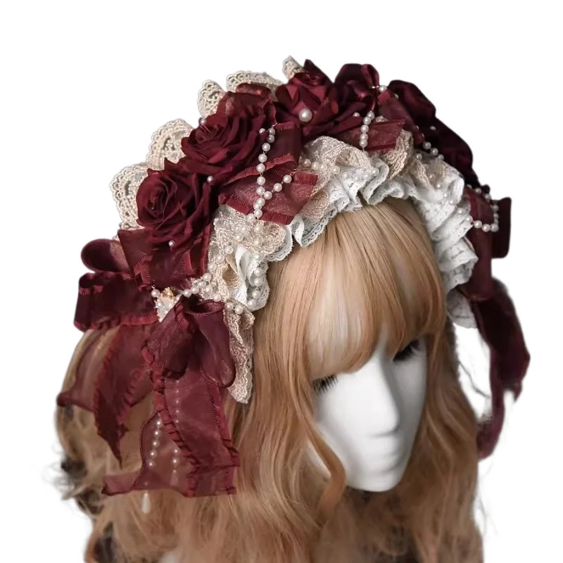 لوليتا عقال KC عقال روز الدانتيل القوس رائع الصناعة الثقيلة قصر الذهب الأحمر #3