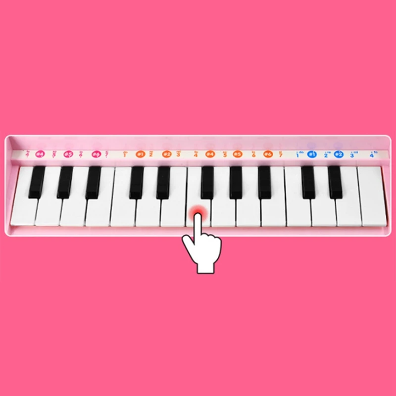 Jouet d'orgue de piano à clavier électronique pour enfants, rose, mouillé, cadeau musical, 24 prédire