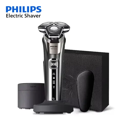 PHILIPS S8850 Electric Shaver Luxury Gift Set Beard Trimmer Sideburns Charging Base Cleaning Bin Men's Fast Shaving Smart Razor