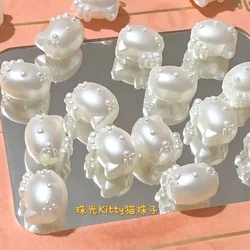Hello Kitty Cross Hole Beads DIY Bracelet String Beads Mobile Phone Material Cartoon Beads Accessories Jewelry Making Supplies