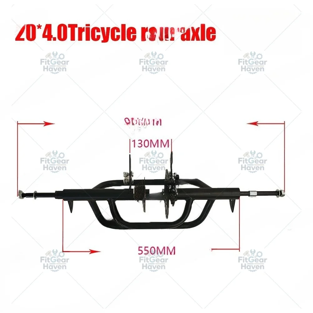 Human tricycle accessories, elderly pedal tricycle rear axle, wheel rear flower basket
