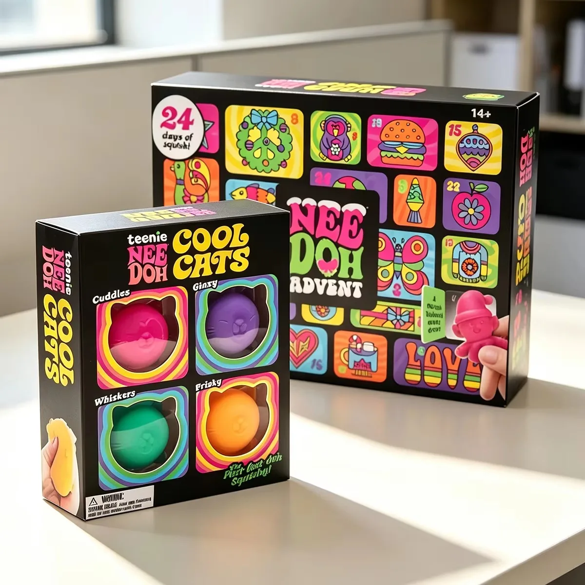 2026 NeeDoh Advent Calendar 24 Days 3D PVC Fidget Doll Stress Relief Toy Christmas Countdown Surprise Box New Year Holiday Gift