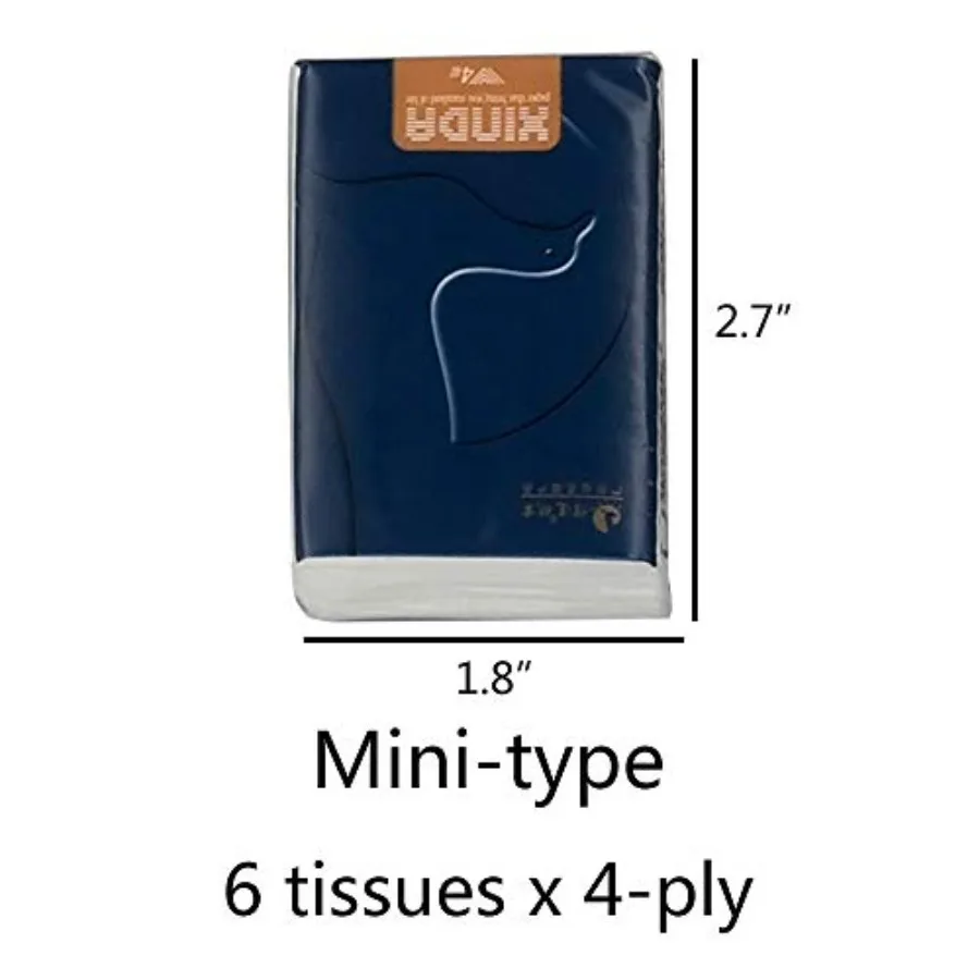 무향 4겹 부드러운 페이셜 티슈, 이동 중 사용하기 편한 포켓 팩, 팩당 120매, 여행 및 사무실에 이상적