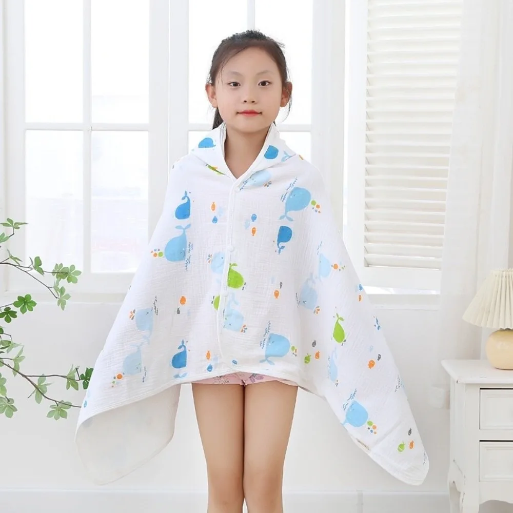 

Cloak Cotton Hooded Cape Towels Rabbit Bear Cartoon Blanket Wrap Absorbent Thickened Sleepwear Bathrobe Kids