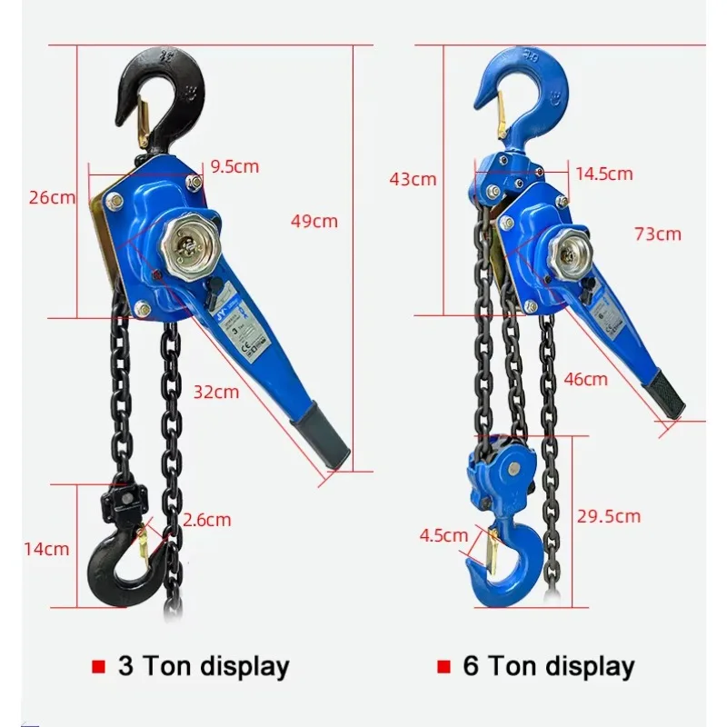 Certified 1.5 Ton Manual Lever Block Hoist with Overload Protection for Secure Lifting Manual Lever Hoist