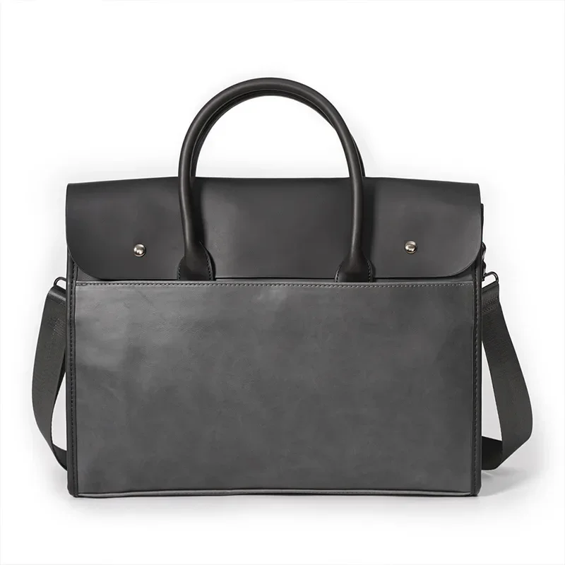 대용량 남자 서류 가방 빈티지 PU 가죽 손 가방 어깨 스트랩 Satchels 남성 Crossbody 가방과 남자 노트북 핸드백
