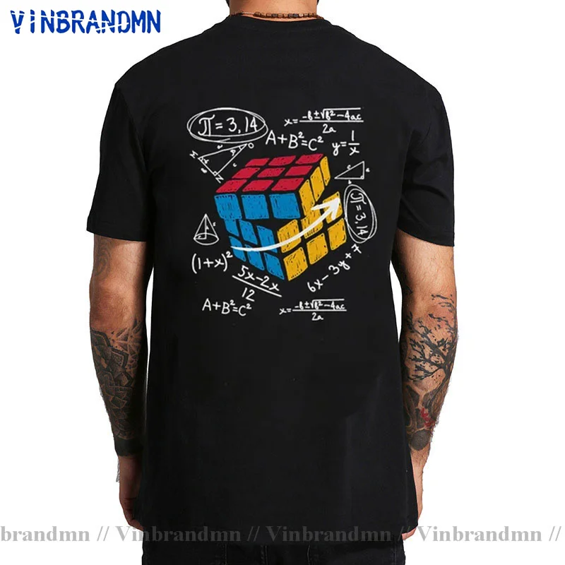 Vintage Geek Pi Math Novelty Mens T-Shirt Cool Math Rubic's Cube T Shirt Youth Boys Funny Magic Cube Math Lovers Gift Tee Shirt