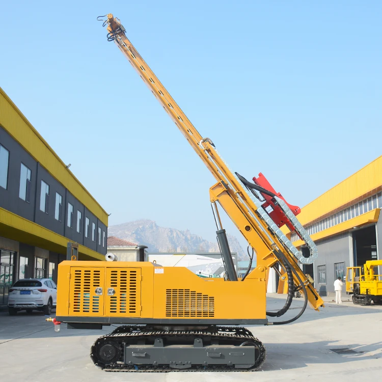 High-Efficiency Solar Pile Driver with 6m Frame Post Crawler Ramming Machine Engine Pump & Motor 85kw Engine Power