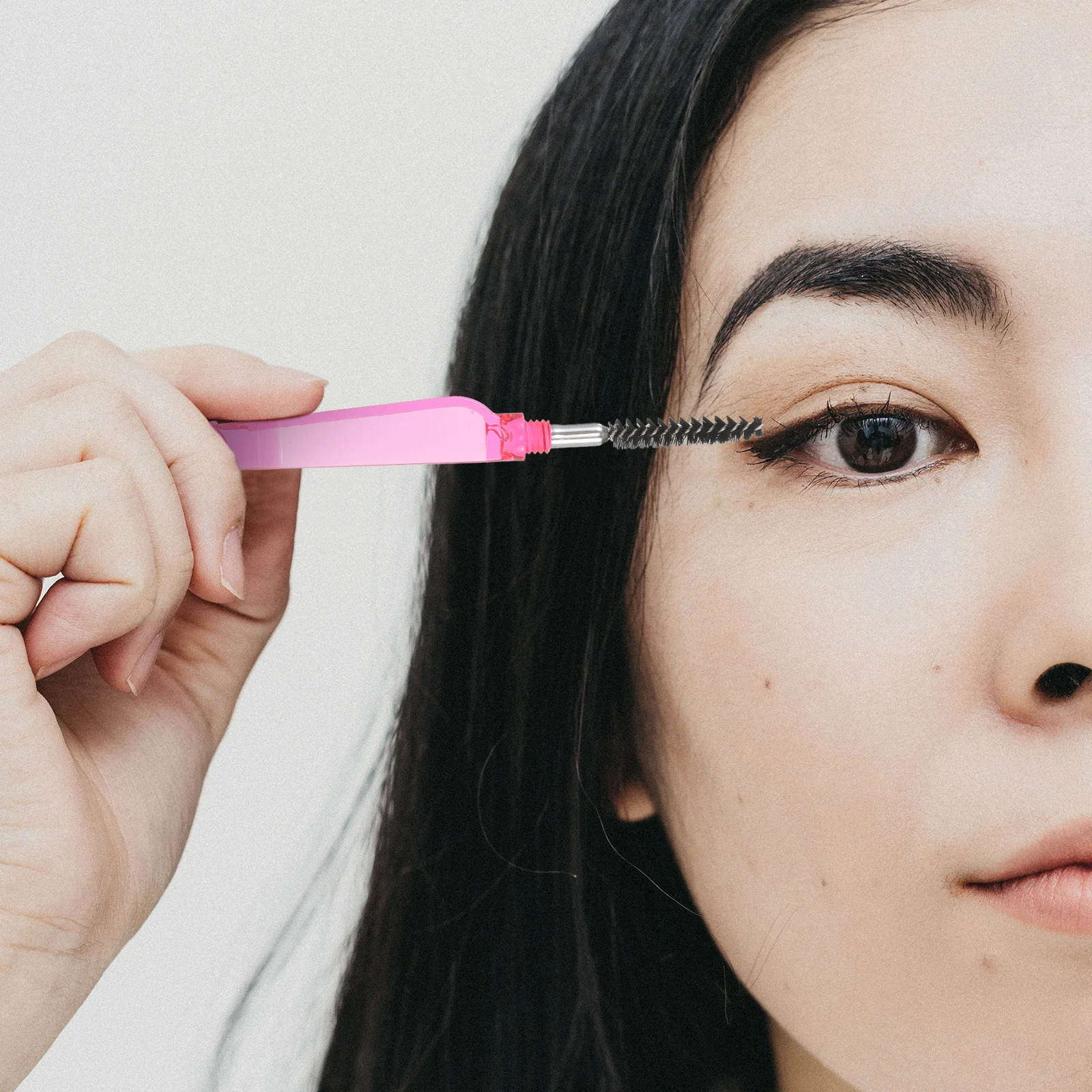 Peine Plegable para Pestañas Rojo, Cepillo para Pestañas 2 en 1 de Doble Cabeza, Separador de Rímel, Herramienta para el Cuidado de Cejas, Herramienta de Maquillaje Portátil