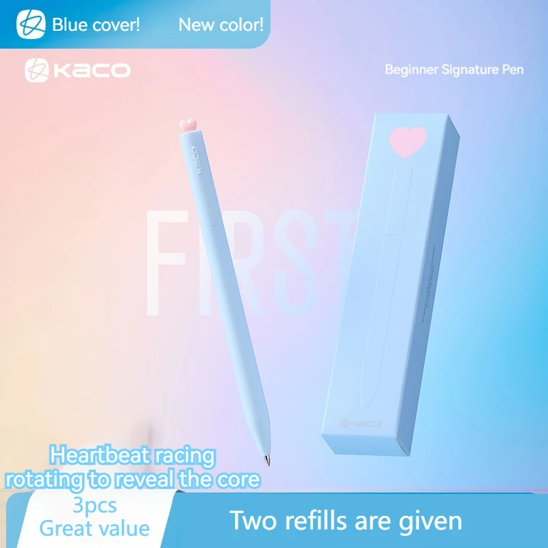 

Милые милые синие гелевые ручки в форме сердца, первые гелевые ручки Kawaii с вращающимся чернилом, сменный блок для быстрого высыхания, гладкие канцелярские принадлежности для письма