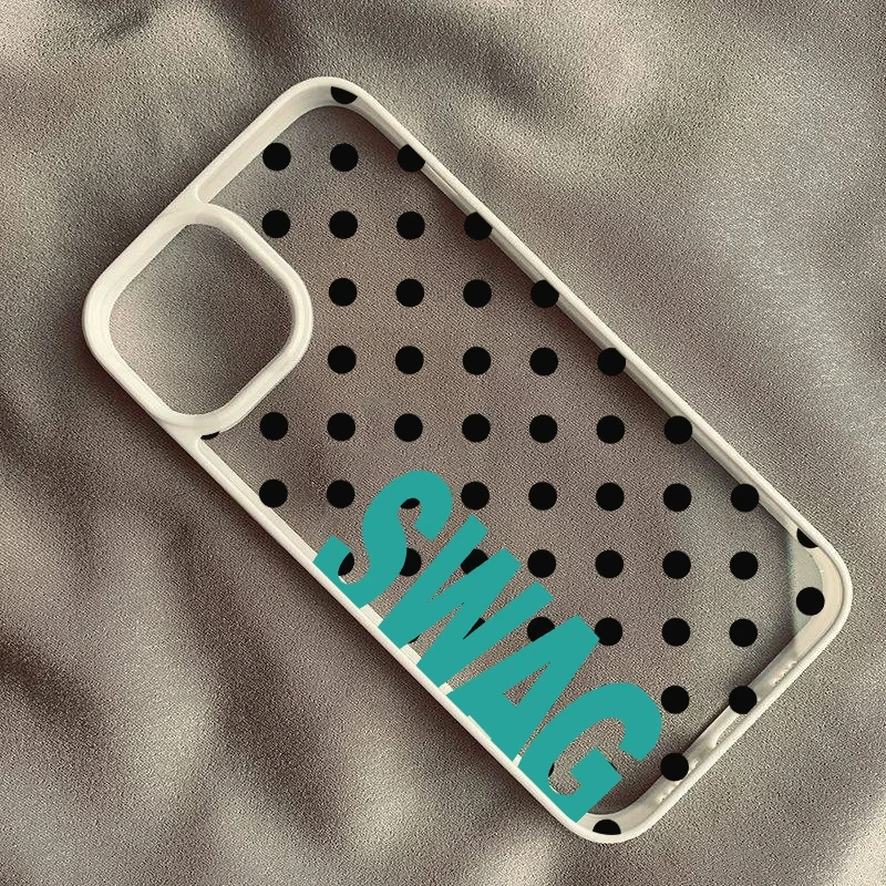 Funda de acrílico transparente con letras creativas SWAG Candy para iPhone 17 Air 16 E 15 14 Plus 13 12 11 Pro Max, con silicona transparente 6