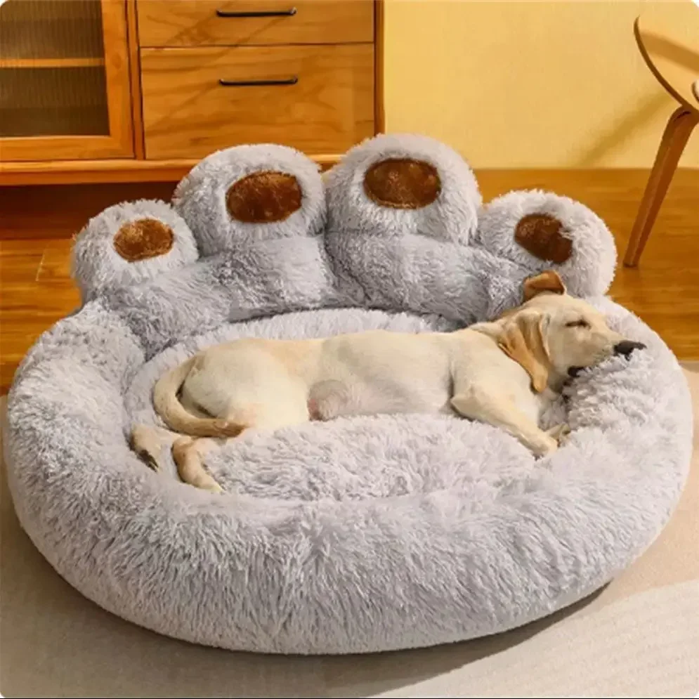 

Pet Dog Sofa Plush Kennel Large Pet Products Fluffy Dog Bed Small Sofa Baskets Puppy Cats Supplies Big Cushion Pet Accessories