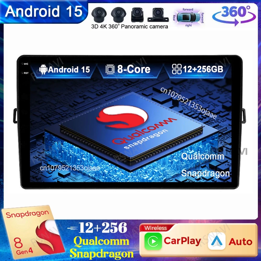 

Автомобильный радиоприемник Android 15 для Toyota Auris E150 2006-2012 DVD QLED Stereo 5G WIFI Qualcomm DSP 4G LTE Viedo Player Мультимедиа BT