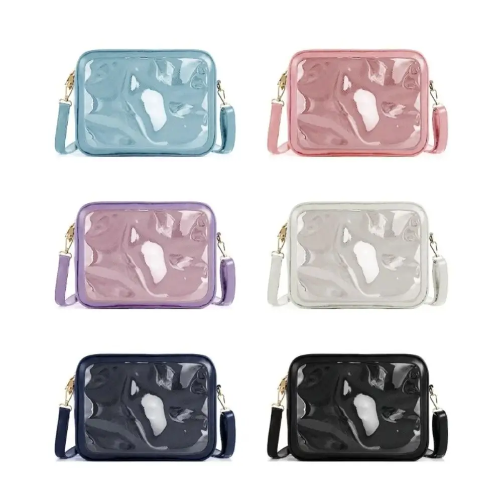 Bolsa de ombro transparente para mulheres, bolsa de algodão, simples, cor sólida, criativa, impermeável, 1 pc