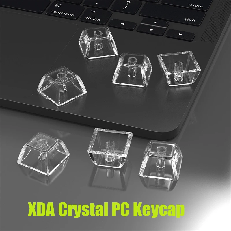 크리스탈 PC XDA 키캡 게이머 기계식 키보드, 1U 1x 볼 투명 클리어 키 캡, 빈 커스텀 Mx 스위치, XDA 높이 블랙릿