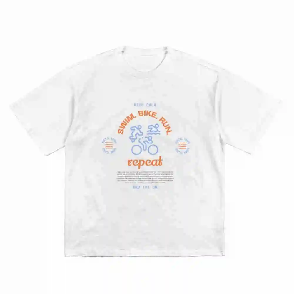 Triathlon Running Cycling Swimming Short Sleeve Tee 100% Cotton T-Shirt